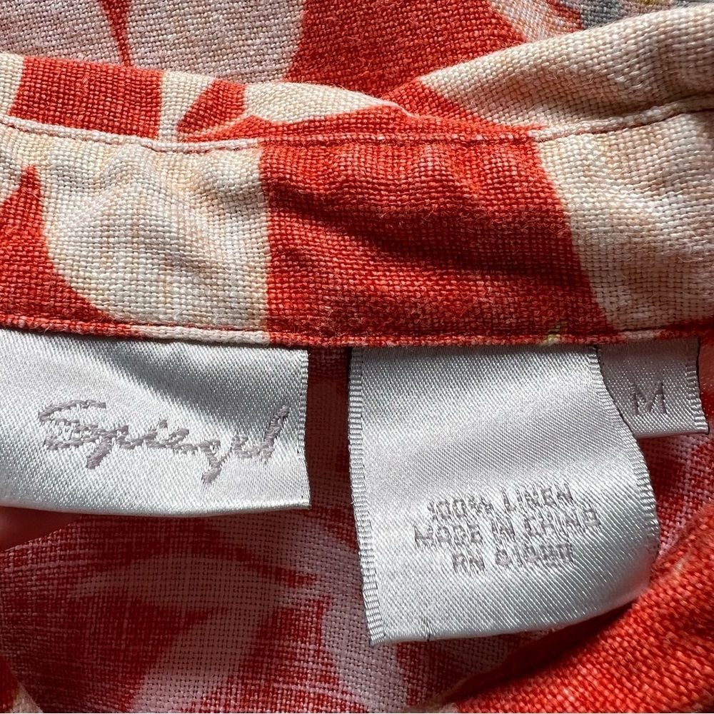 Spiegel Red/Orange Floral Button Down Shirt - Picture 3 of 16
